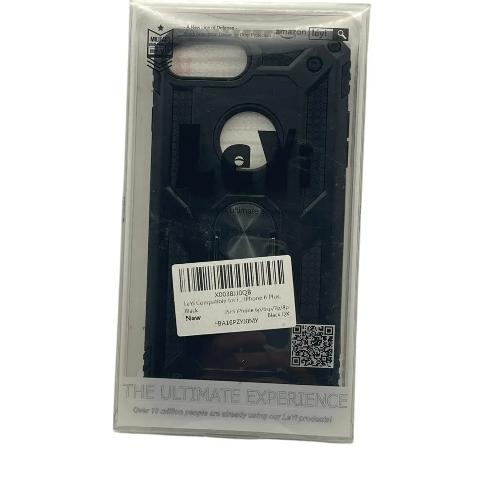 LeYi iPhone Case for 6/6s/7/8 Black with Kickstand